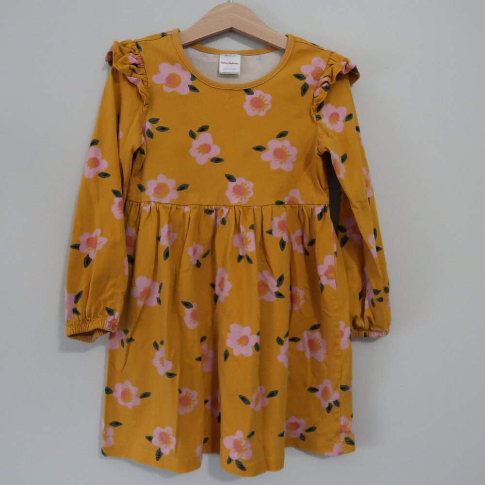 Hanna Andersson Girls Dress Size 5 Spring Summer Dress Yellow Floral